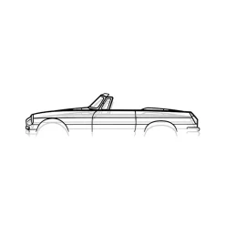 DÉCORATION MURALE EN MÉTAL - Silhouette de voiture - MG B Cabriolet 1970 - 80 CM