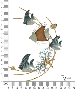 Décoration murale en métal et mdf Dory 61x5x86 cm