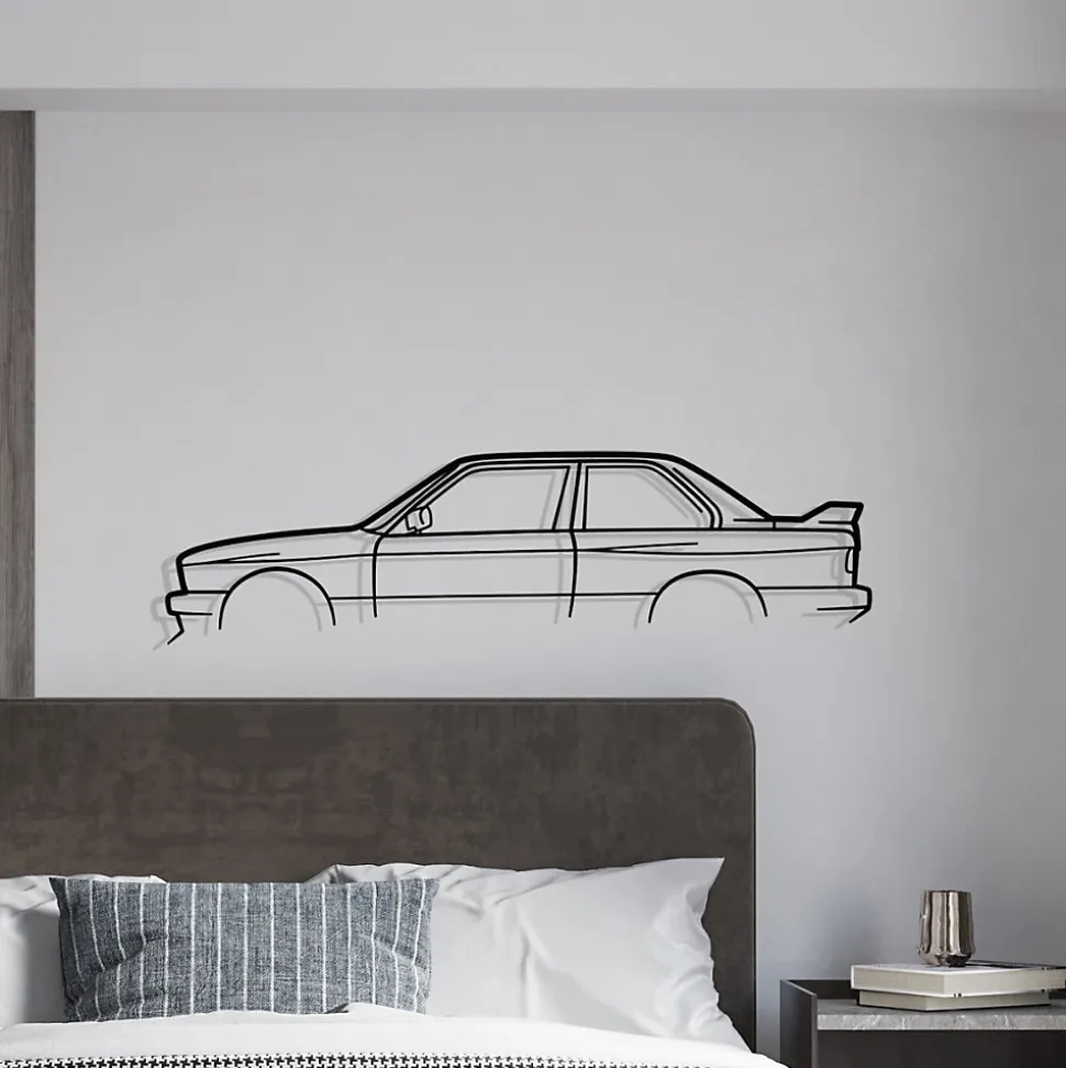 DÉCORATION MURALE EN MÉTAL - Silhouette de voiture - M3 E30