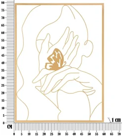 Décoration murale en métal Hands on face 60x1x80 cm