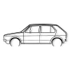 DÉCORATION MURALE EN MÉTAL - Silhouette de voiture - Golf MK1 1976 détaillée - 80 cm - Édition limitée