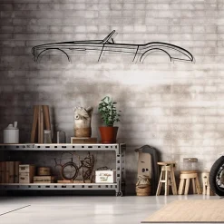 DÉCORATION MURALE EN MÉTAL - Silhouette de voiture emblématique britannique 1954 - 120 CM