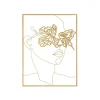 Décoration murale en métal Gold face 60x1x80 cm