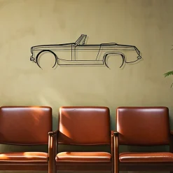 DÉCORATION MURALE EN MÉTAL - Silhouette de voiture - MG MIDGET détaillée 1966 - 100 CM