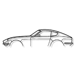 DÉCORATION MURALE EN MÉTAL - Silhouette de voiture - 240z 280z - 80 CM