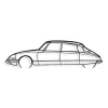 DÉCORATION MURALE EN MÉTAL - Silhouette de voiture - DS 23 détaillée - 1974 - 120 cm - Édition limitée