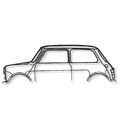 DÉCORATION MURALE EN MÉTAL - Silhouette de voiture - Mini - 120 CM