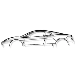 DÉCORATION MURALE EN MÉTAL - Silhouette de voiture - 360 Modena - 80 CM