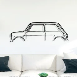 DÉCORATION MURALE EN MÉTAL - Silhouette de voiture - Mini - 80 CM