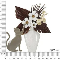 Décoration murale en métal Cat 54.6x8.9x59.7 cm