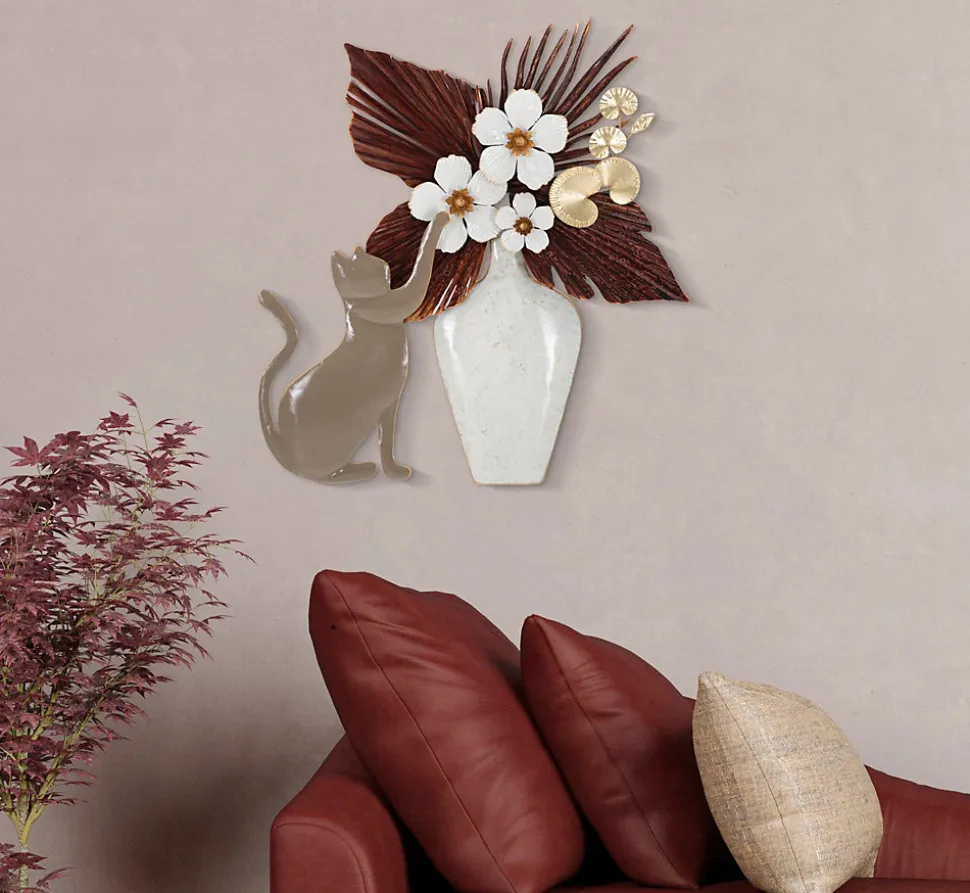Décoration murale en métal Cat 54.6x8.9x59.7 cm