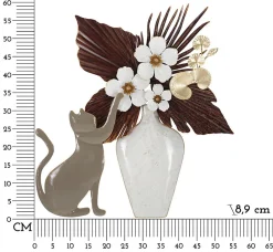 Décoration murale en métal Cat 54.6x8.9x59.7 cm
