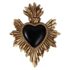 Décoration murale ex-voto cœur coloré noir H.6,4cm Emde