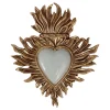 Décoration murale ex-voto cœur coloré vert amande H.10cm Emde