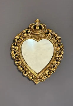 Décoration murale ex-voto couronne dorée H.30cm Emde