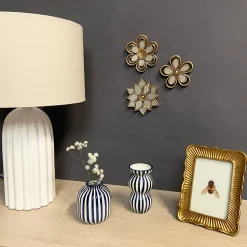Décoration murale fleur miroir doré Ø12cm Emde