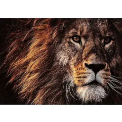 Décoration murale lion verre trempe marron 120x1x100cm