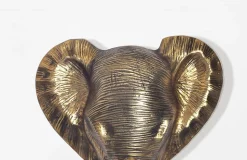Décoration Murale Éléphant 41 cm Aluminium Or Afrique Décoration Moderne FineBuy