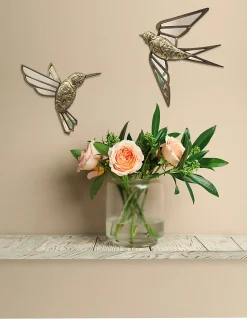 Décoration murale miroir vol d'oiseau doré Emde
