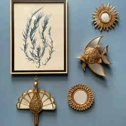 Décoration murale poisson métal doré H.21cm Emde