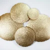 Décoration murale rond doré effet martelé L.54 x l.90 cm