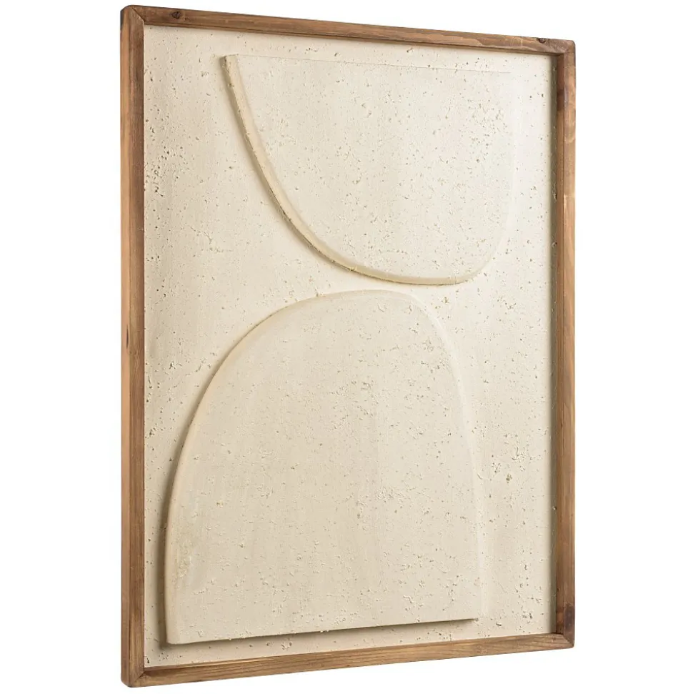 Décoration murale 62x82cm formes abstraites Pin recyclé blanc