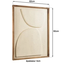 Décoration murale 62x82cm formes abstraites Pin recyclé blanc