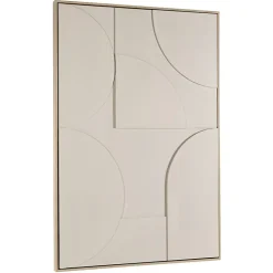 Décoration murale 83x123cm formes abstraites beiges en relief
