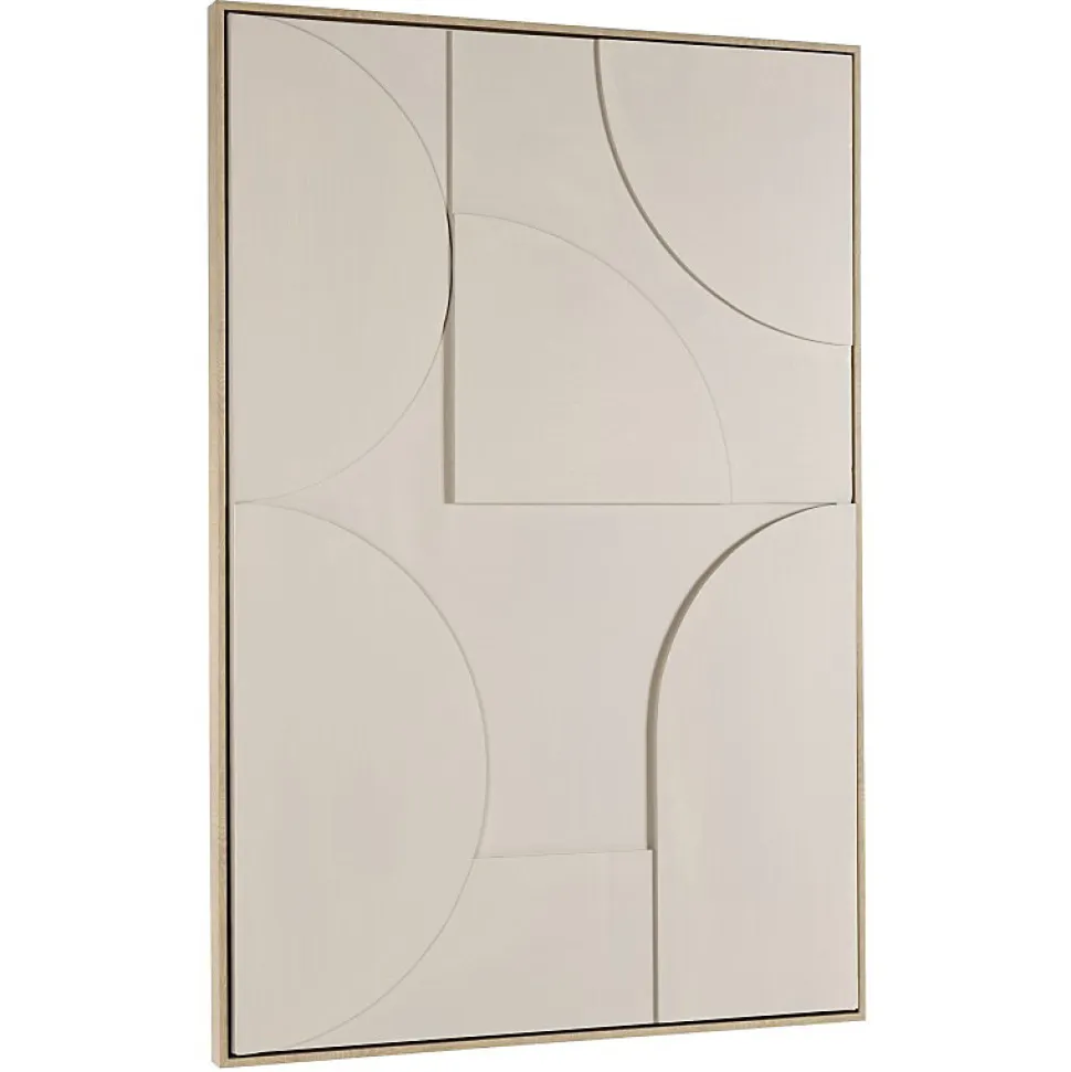 Décoration murale 83x123cm formes abstraites beiges en relief