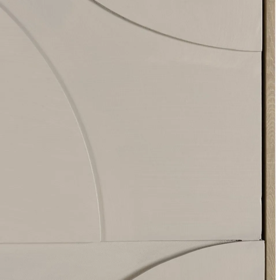 Décoration murale 83x123cm formes abstraites beiges en relief