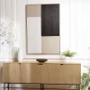 Décoration murale 83x123cm mix matières, cadre bicolore