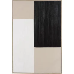 Décoration murale 83x123cm mix matières, cadre bicolore