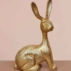 Décoration Pierre lapin laiton 25x10x15cm
