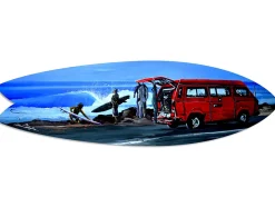 DECLINA, Planche de Surf Décorative, Décoration murale, impression sur aluminium, Planche de surf déco murale Surf Spot, 100x30 cm