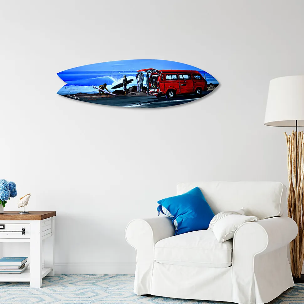DECLINA, Planche de Surf Décorative, Décoration murale, impression sur aluminium, Planche de surf déco murale Surf Spot, 100x30 cm