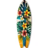 DECLINA, planche surf decorative, impression sur alu-dibond, deco murale, Planche Surf Décorative aux Fleurs Tropicales, 100x30 cm