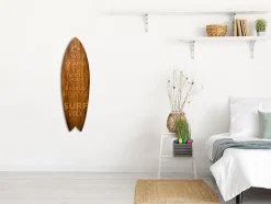 DECLINA, planche surf decorative, impression sur alu-dibond, deco murale, Planche de surf murale Waimea Bay, 100x30 cm
