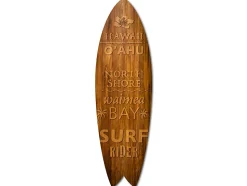 DECLINA, planche surf decorative, impression sur alu-dibond, deco murale, Planche de surf murale Waimea Bay, 100x30 cm