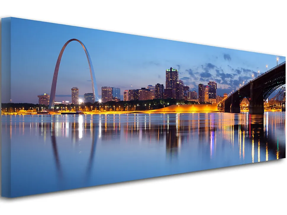 DECLINA, Tableau toile imprimée, Tableau toile photo panoramique St. Louis City, 80x30 cm