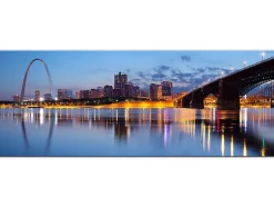 DECLINA, Tableau toile imprimée, Tableau toile photo panoramique St. Louis City, 80x30 cm