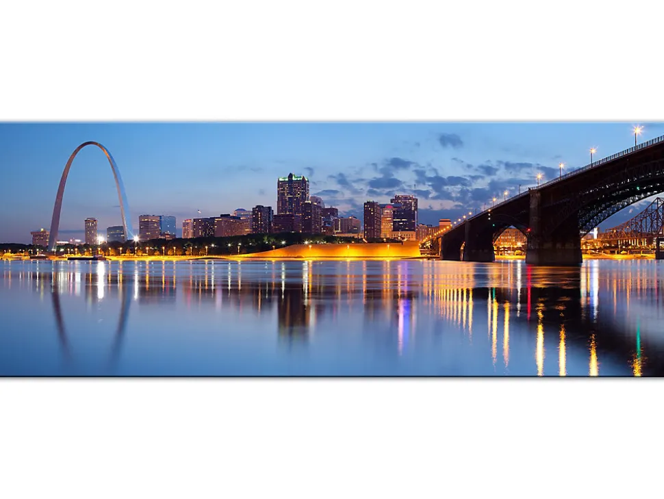 DECLINA, Tableau toile imprimée, Tableau toile photo panoramique St. Louis City, 80x30 cm