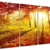 DECLINA, Tableau toile imprimée Paysage, Tableau triptyque Forêt en Automne , 120x80 cm