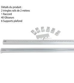 DECORAIL - Tringle Rail Rideau Discret 4 m - Aluminium