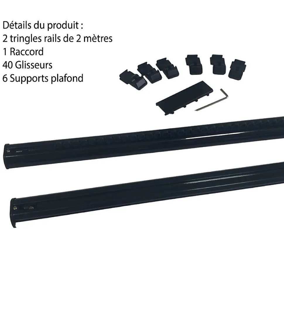 DECORAIL - Tringle Rail Rideau Discret 4 m - Aluminium