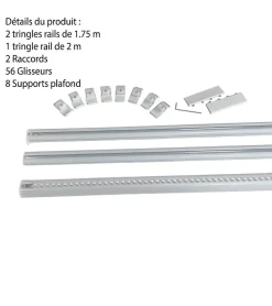 DECORAIL - Tringle Rail Rideau Discret 5.5 m - Aluminium