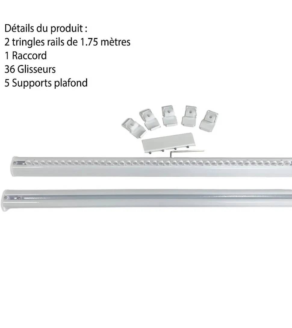 DECORAIL - Tringle Rail Rideau Discret 3.5 m - Aluminium