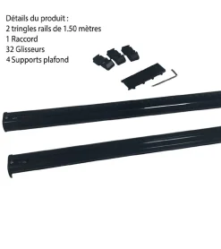 DECORAIL - Tringle Rail Rideau Discret 3 m - Aluminium