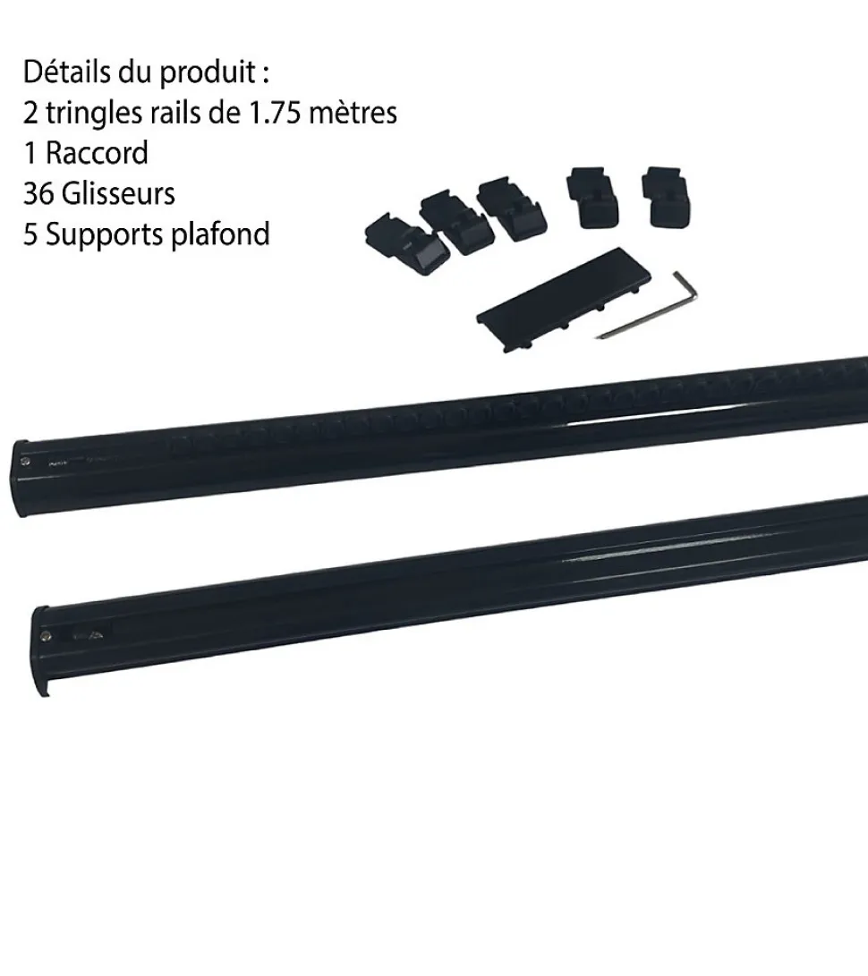 DECORAIL - Tringle Rail Rideau Discret 3.5 m - Aluminium
