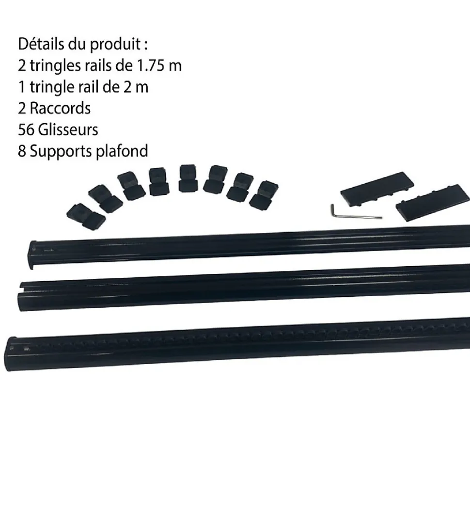 DECORAIL - Tringle Rail Rideau Discret 5.5 m - Aluminium
