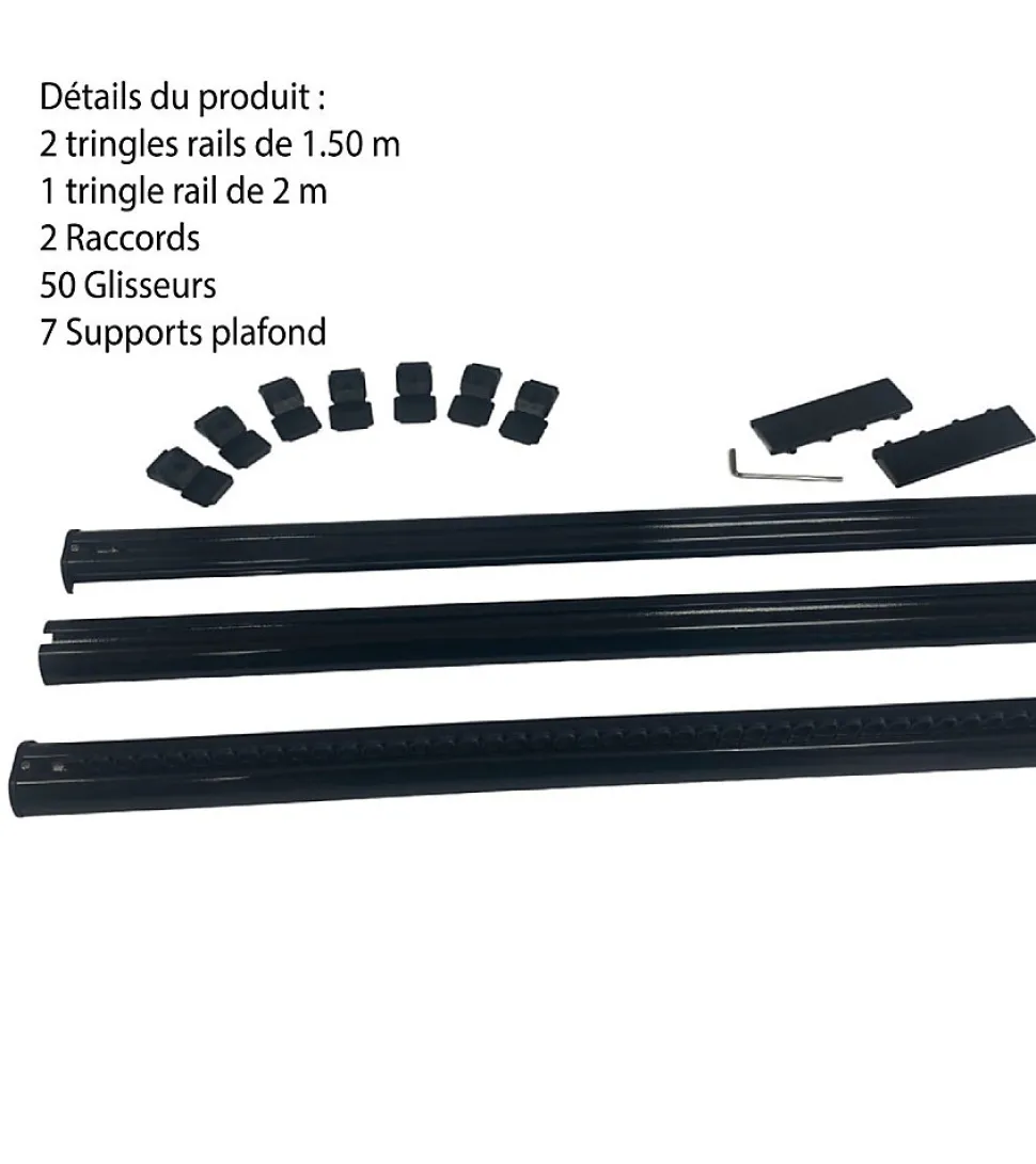 DECORAIL - Tringle Rail Rideau Discret 5 m - Aluminium